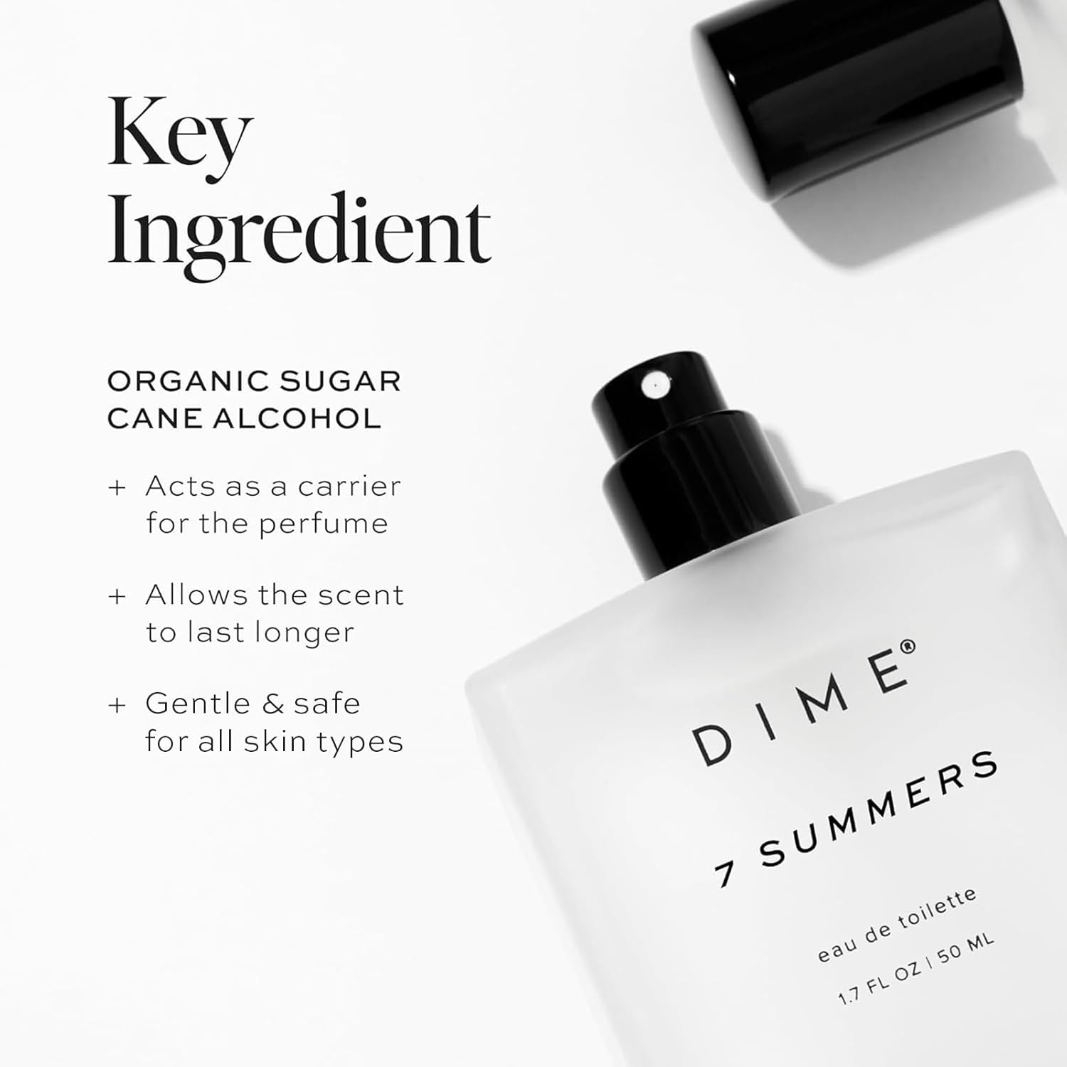 image:imageDIME Beauty 7 Summers Perfume for Women Sweet Floral Eau de Toilette with Bergamot Vanilla Orchid and Coconut Clean Vegan CrueltyFree Fragrance 17 oz 50 mlClear