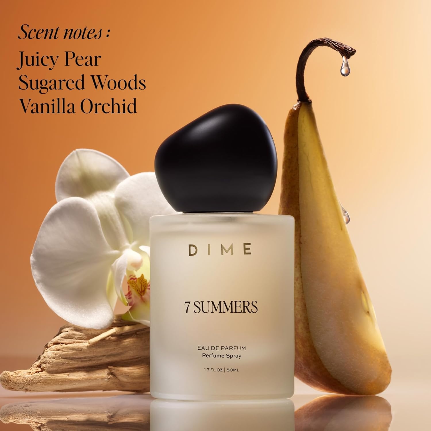 image:imageDIME Beauty 7 Summers Perfume for Women Sweet Floral Eau de Toilette with Bergamot Vanilla Orchid and Coconut Clean Vegan CrueltyFree Fragrance 17 oz 50 mlGold New Bottle