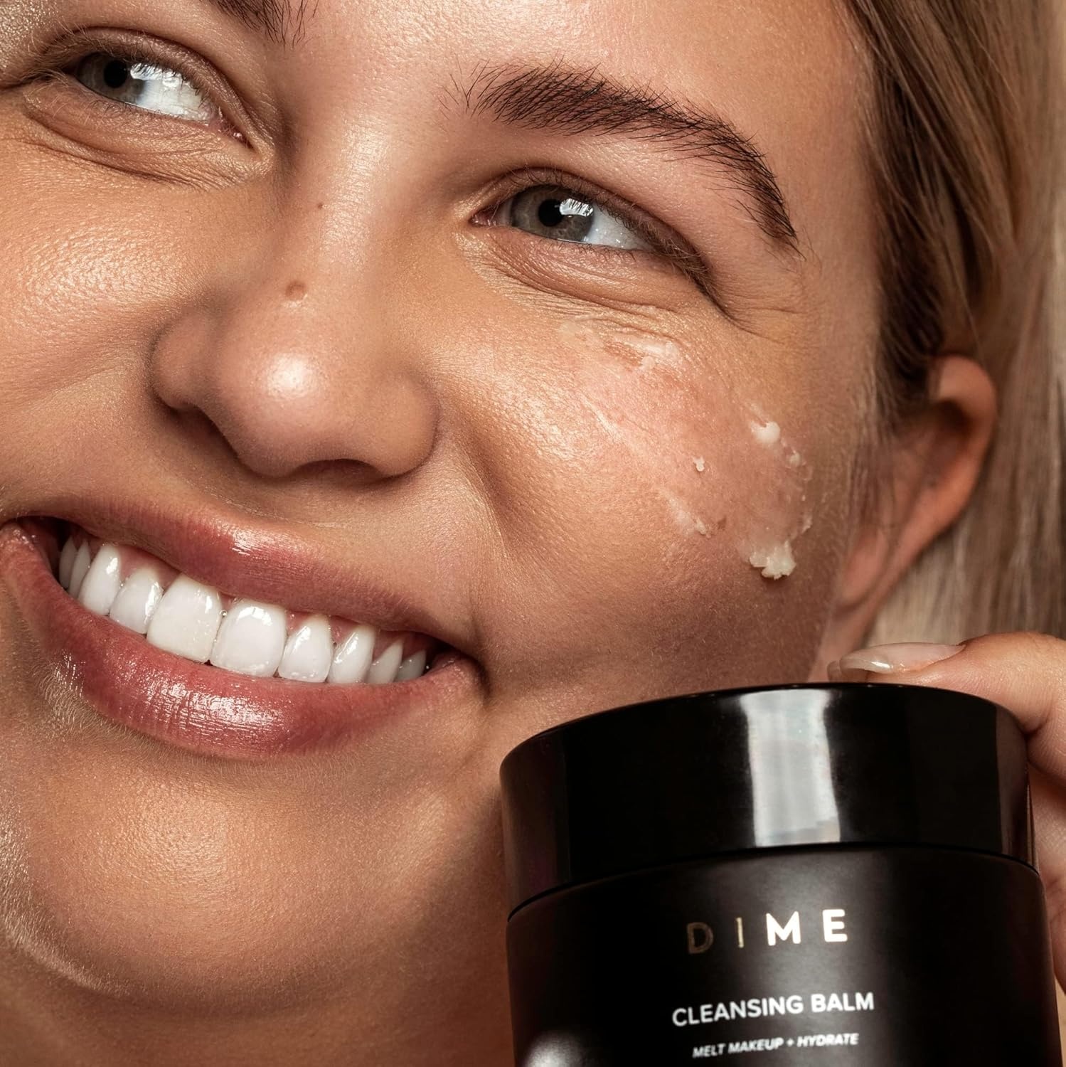 image:imageDIME Beauty Cleansing Balm 2in1 Makeup Remover amp Hydrating Overnight Mask Cleanser for Face with Squalane Rosemary Extract amp Bisabolol Hydrating Facial Wash 338 oz 100 mlCream