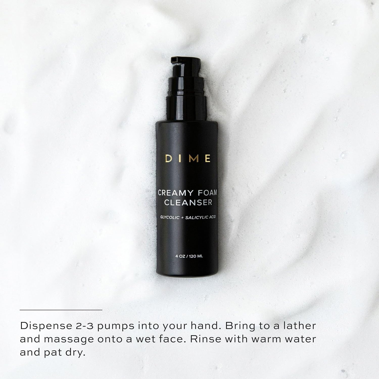 image:imageDIME Beauty Creamy Foam Cleanser Daily Foaming Face Wash with Salicylic Acid amp Glycolic Acid Gentle Exfoliating Cleanser for AcneProne amp Oily Skin Vegan CrueltyFree 4 oz 120 ml
