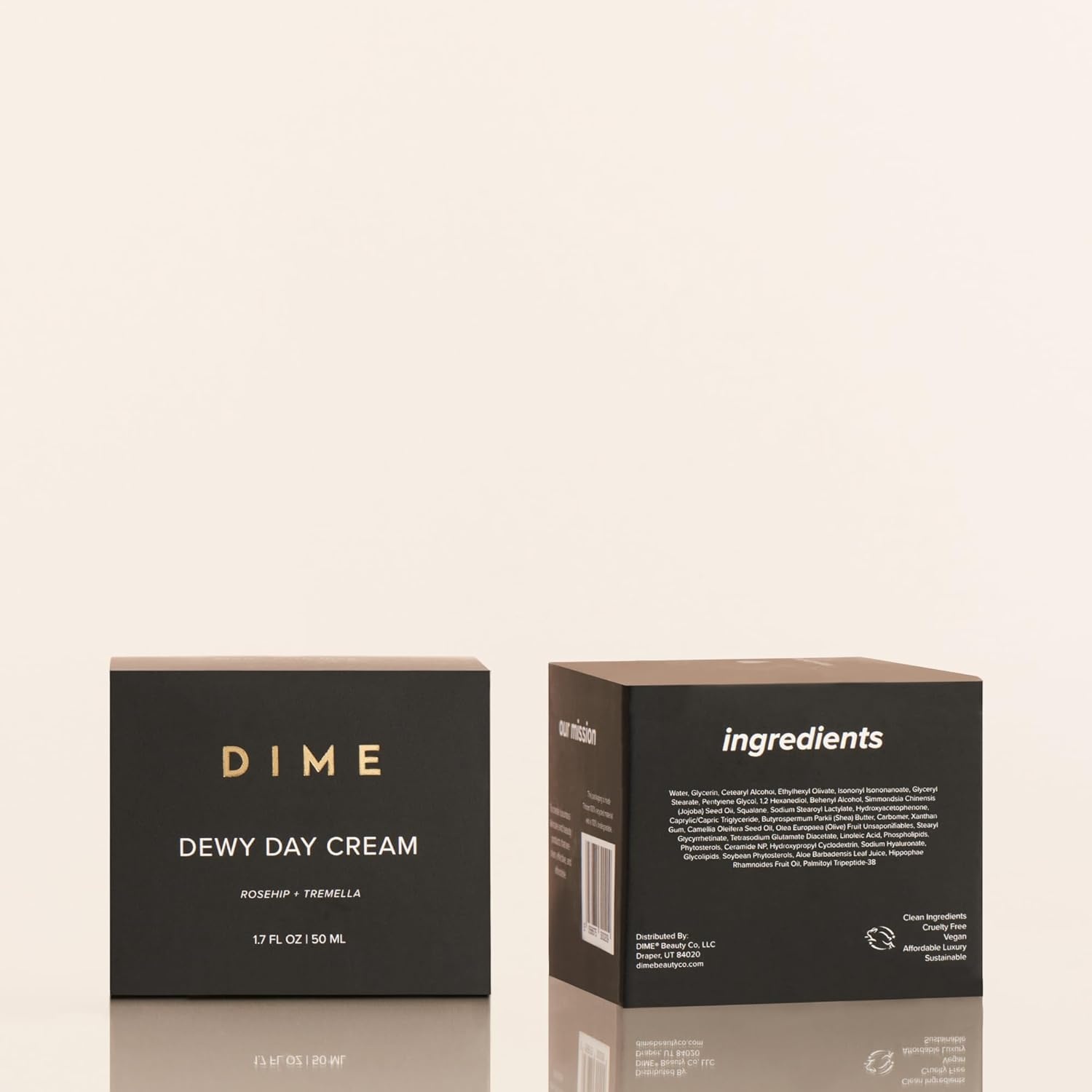 image:imageDIME Beauty Dewy Day Cream AntiAging Hydrating Face Moisturizer with Rosehip Oil Ceramides and Snow Mushroom for Dry and Combination Skin Vegan and CrueltyFree 17 oz 50 mlOff White