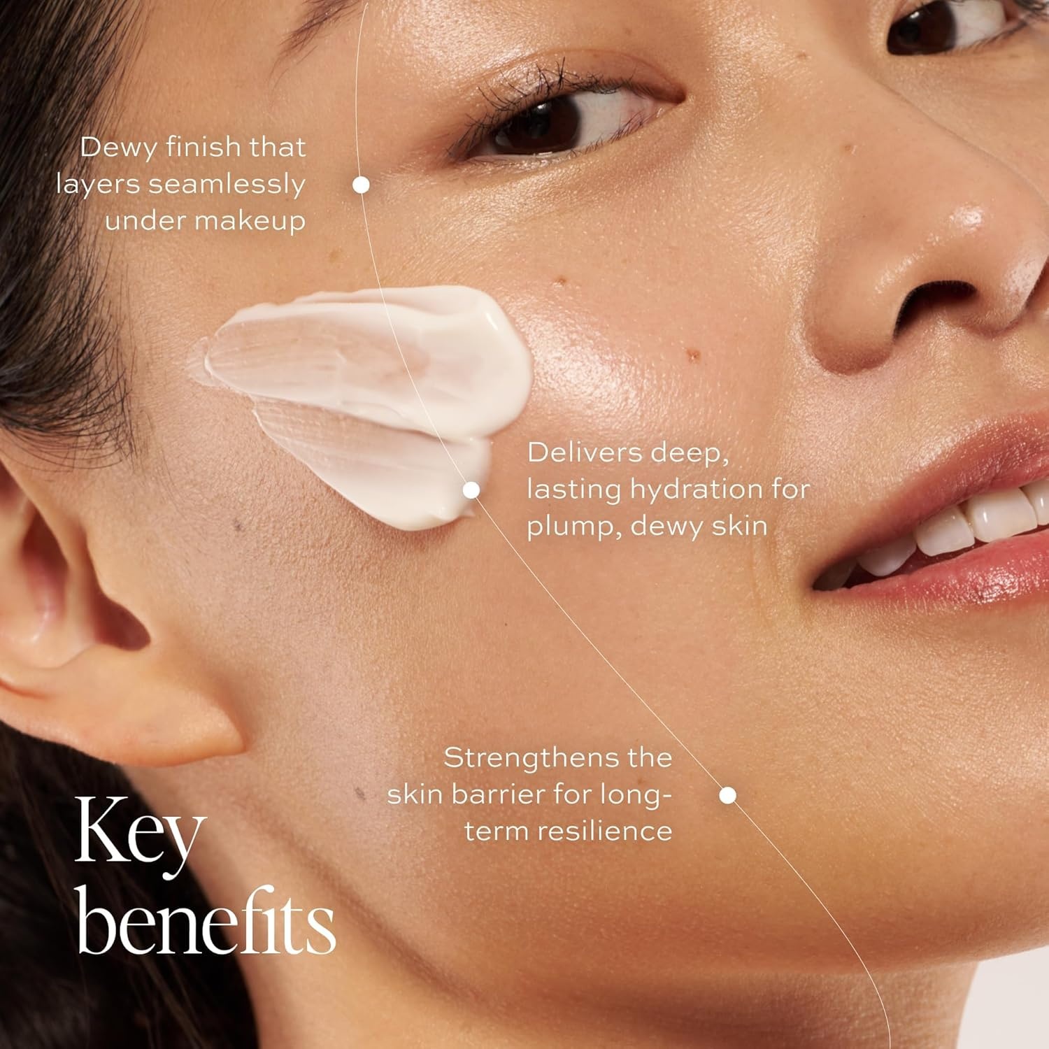 image:imageDIME Beauty Dewy Day Cream AntiAging Hydrating Face Moisturizer with Rosehip Oil Ceramides and Snow Mushroom for Dry and Combination Skin Vegan and CrueltyFree 17 oz 50 mlOff White