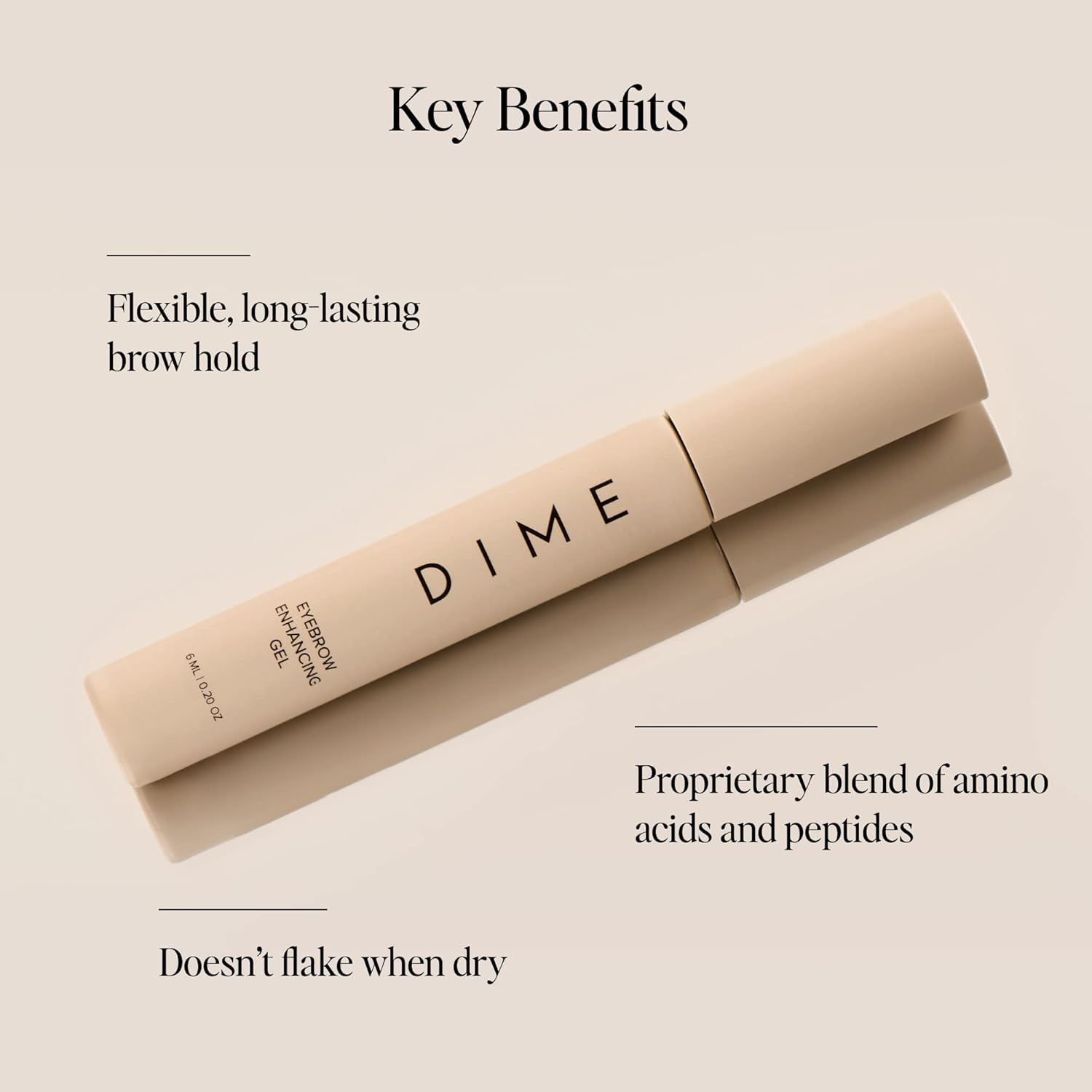 image:imageDIME Beauty Eyebrow Enhancing Gel Clear Brow Gel with Peptides Amino Acids amp Caffeine Eyebrow Growth Serum and Styling for Fuller Thicker StrongerLooking Brows Vegan 020 oz 6 ml