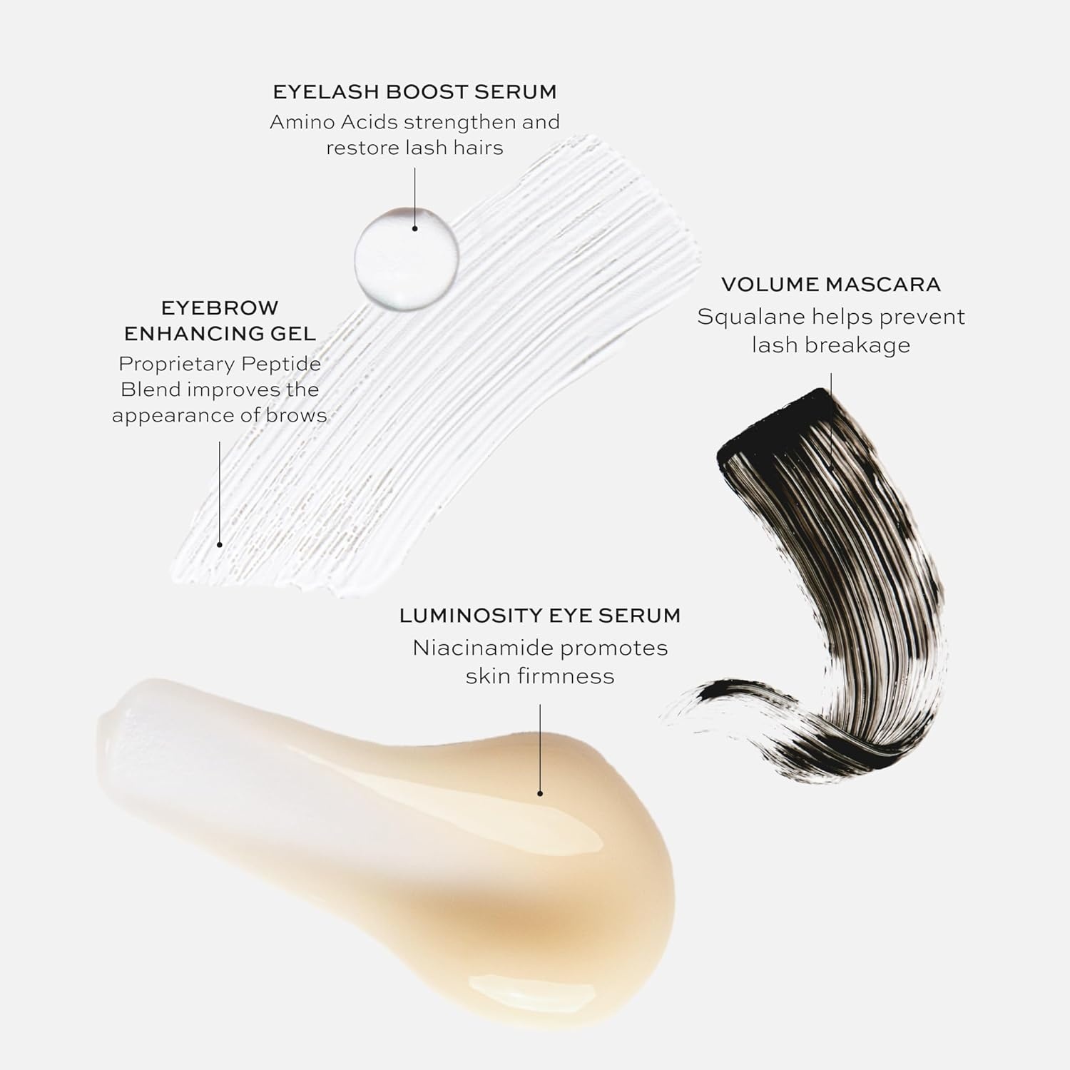 image:imageDIME Beauty Eyes On Set Luminosity Eye Serum for Dark Circles amp Puffiness Volume Boost Tubing Mascara amp Eyebrow Enhancing Gel Clean Vegan Eye Care Bundle 3 Piece KitSet