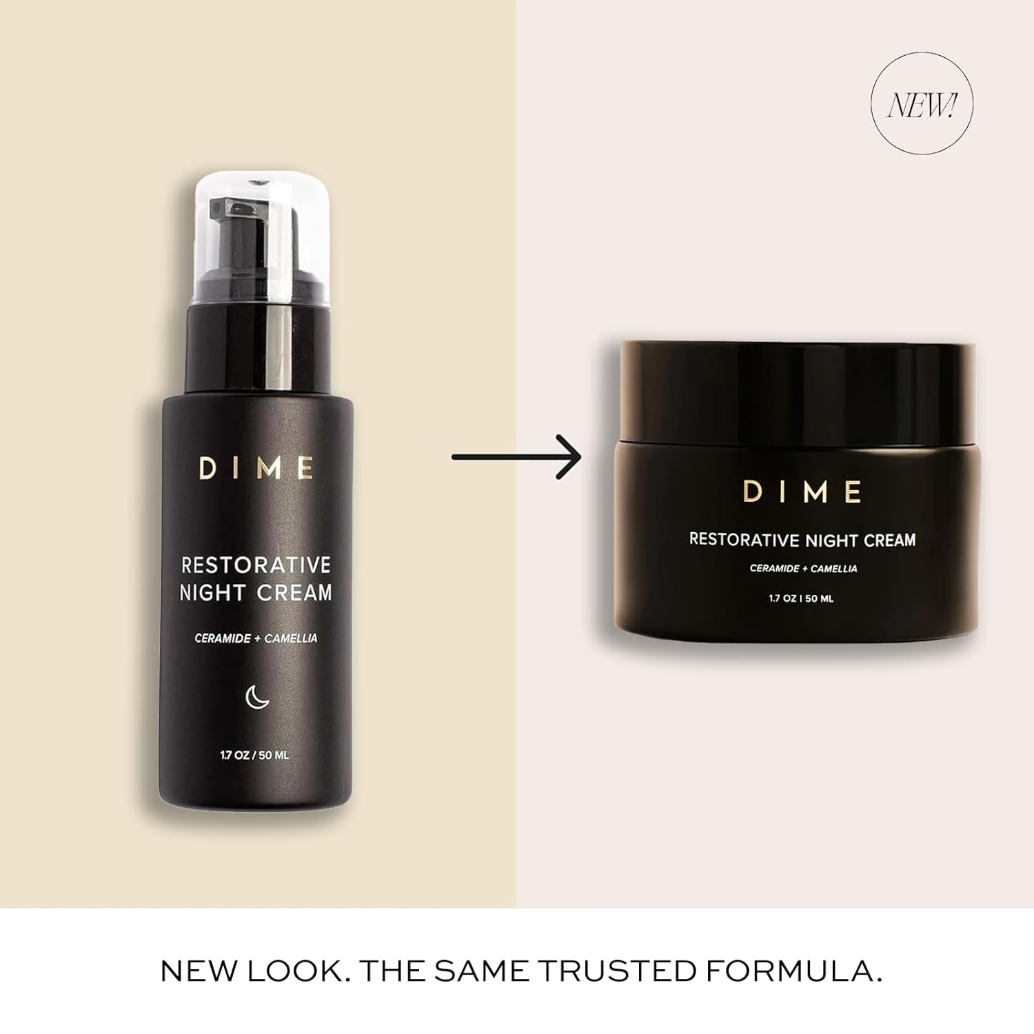 image:imageDIME Beauty Restorative Night Cream AntiAging Face Moisturizer with Ceramides Peptides Sea Buckthorn and Squalane Hydrating for Fine Lines and Wrinkles Vegan CrueltyFree 17 oz 50 mlPump