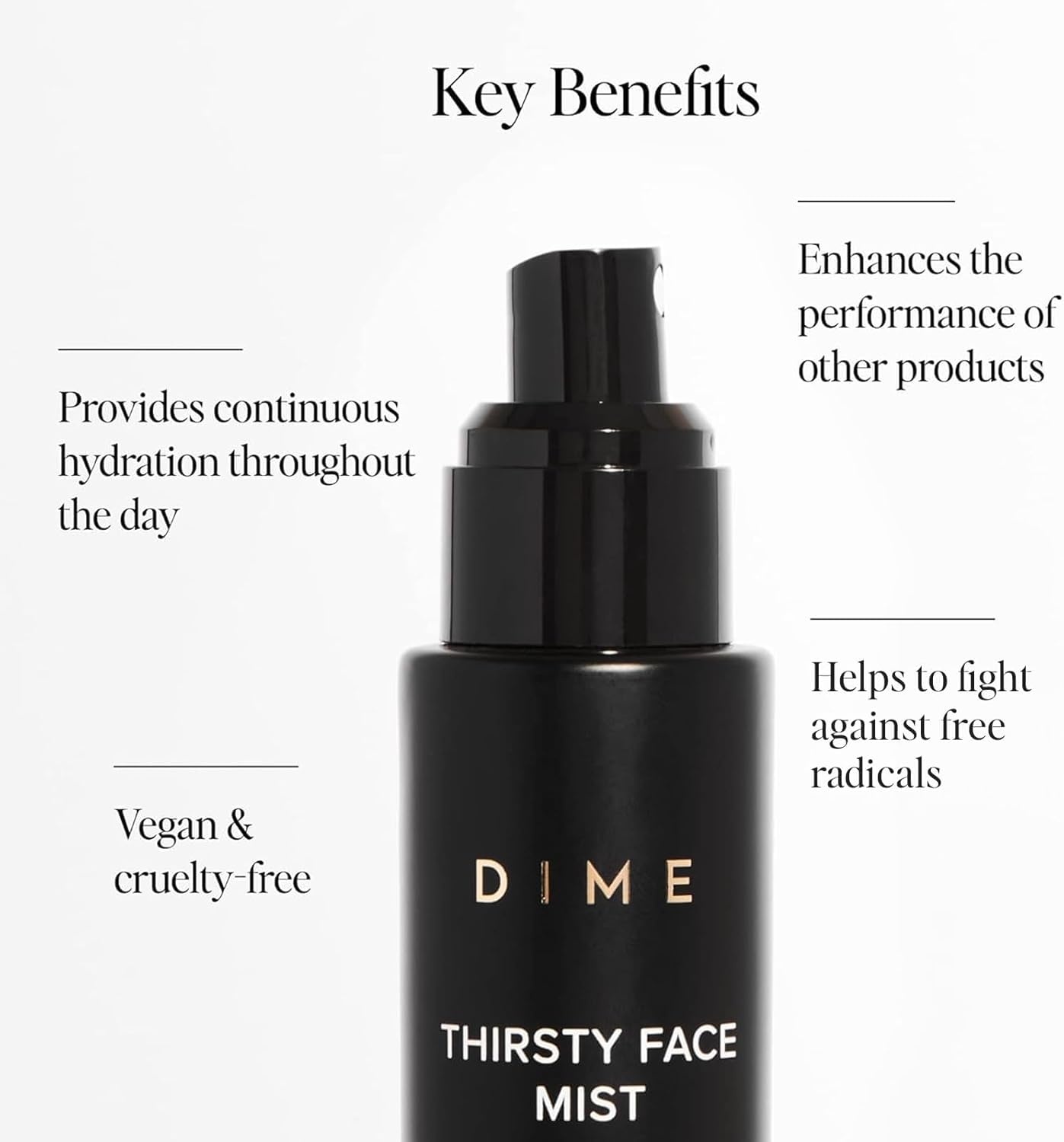 image:imageDIME Beauty Thirsty Face Mist Hydrating Makeup Setting Face Spray with Sea Moss Electrolytes amp Blue Light Protection Glass Skin Primer Vegan CrueltyFree 2 oz 60 mlWith Electrolytes