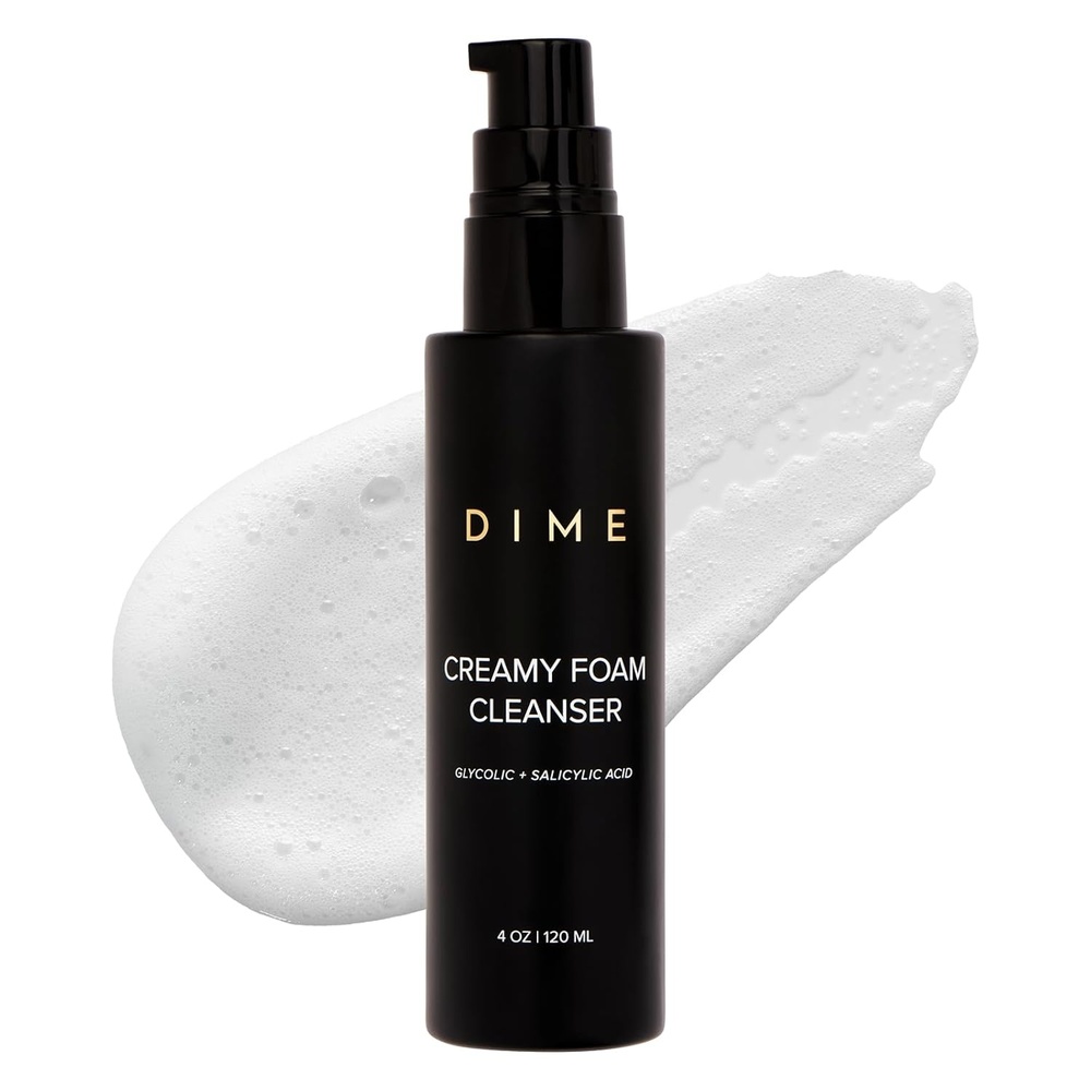 image:imageDIME Beauty Creamy Foam Cleanser Daily Foaming Face Wash with Salicylic Acid amp Glycolic Acid Gentle Exfoliating Cleanser for AcneProne amp Oily Skin Vegan CrueltyFree 4 oz 120 ml