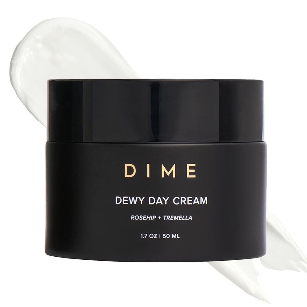 image:imageDIME Beauty Dewy Day Cream AntiAging Hydrating Face Moisturizer with Rosehip Oil Ceramides and Snow Mushroom for Dry and Combination Skin Vegan and CrueltyFree 17 oz 50 mlOff White