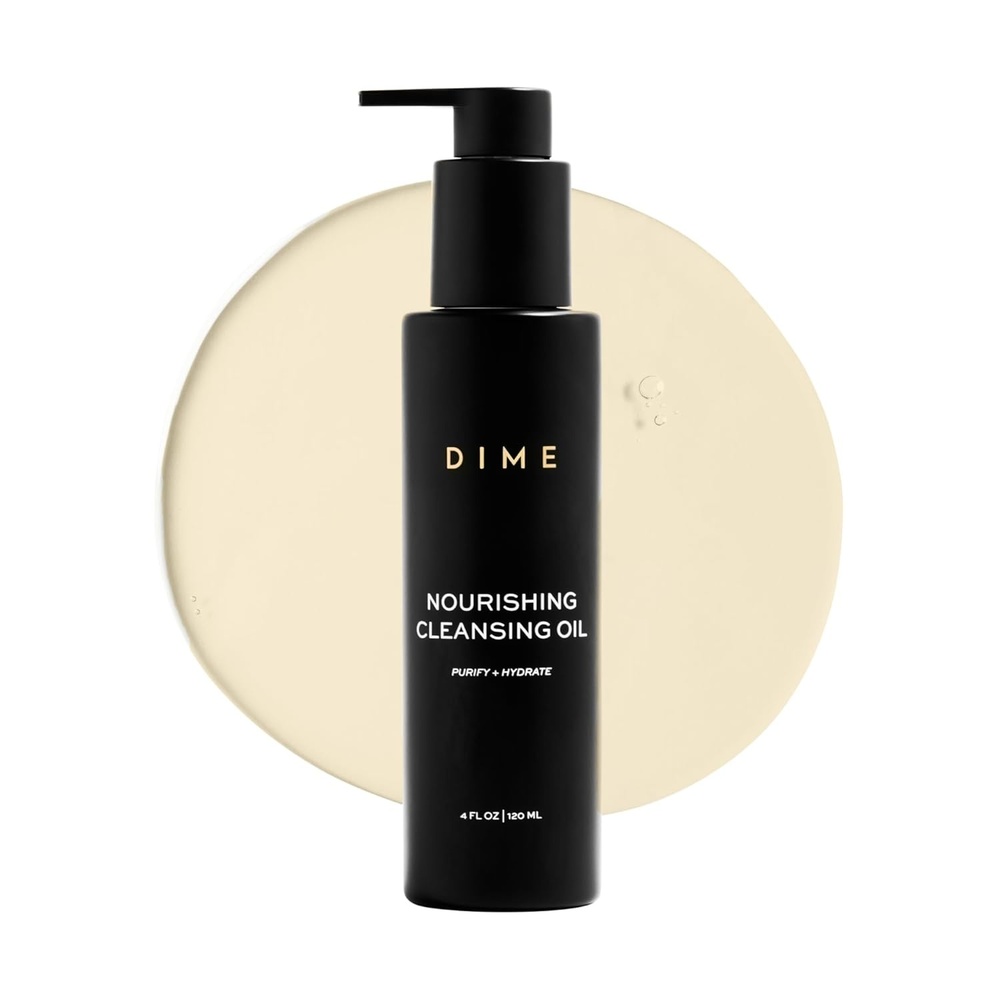 image:imageDIME Beauty Nourishing Cleansing Oil 2in1 Cleanser amp Makeup Remover with Meadowfoam Jojoba amp Elderberry Oil Hydrating Oil Face Wash for All Skin Types Vegan CrueltyFree 4 oz 120 ml