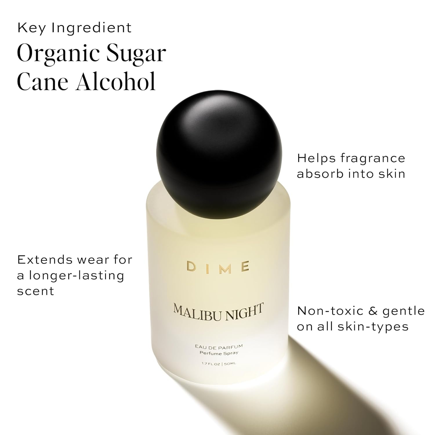 image:imageDIME Beauty Malibu Night Travel Perfume Beachy Coconut Perfume for Women with Night Blooming Jasmine Coconut amp Radiant Raspberry Eau de Toilette Spray Vegan 034 oz 10 mlClear New Bottle