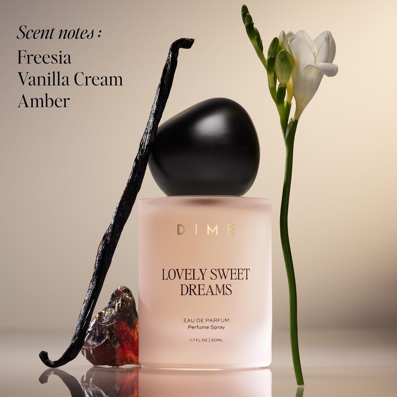 image:imageDIME Beauty Perfume Lovely Sweet Dreams 17 oz 50 ml Warm Vanilla and Floral Scent Hypoallergenic Clean Perfume Eau de Toilette For Women Packaging May Vary