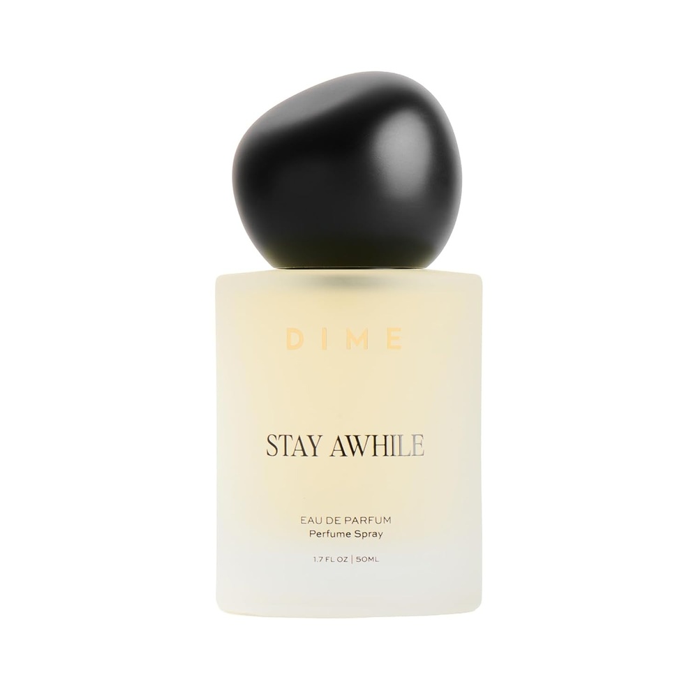 image:imageDIME Beauty Stay Awhile Perfume for Women Warm Gourmand with Toasted Pistachio Cashmere Musk and Vanilla Bean Clean Vegan CrueltyFree Fragrance 17 oz 50 mlClear